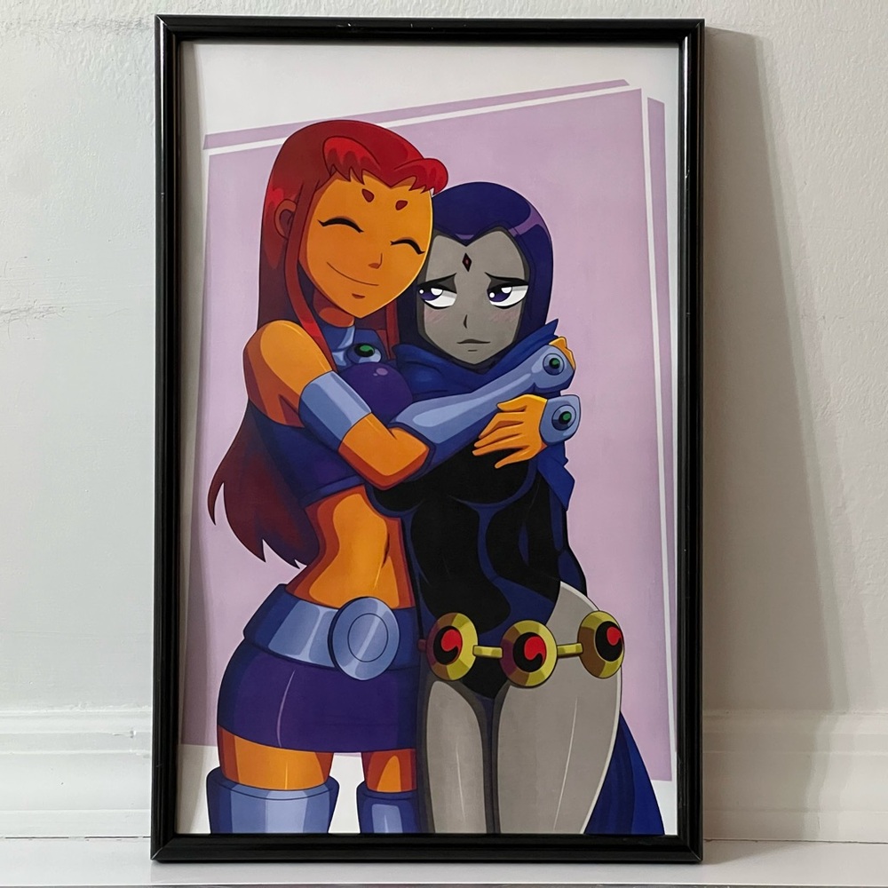 Teen Titans Starfire Raven art Poster